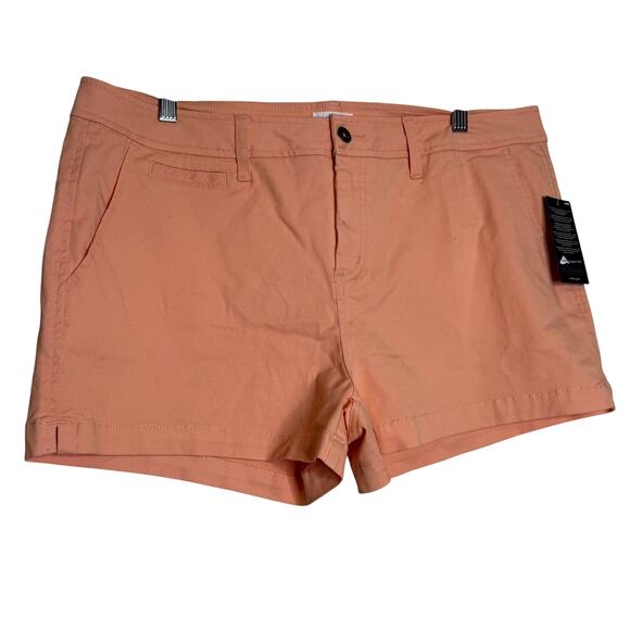 Market & Spruce Flat Front Chino Shorts in Coral NWT Size 16 - Picture 2 of 8